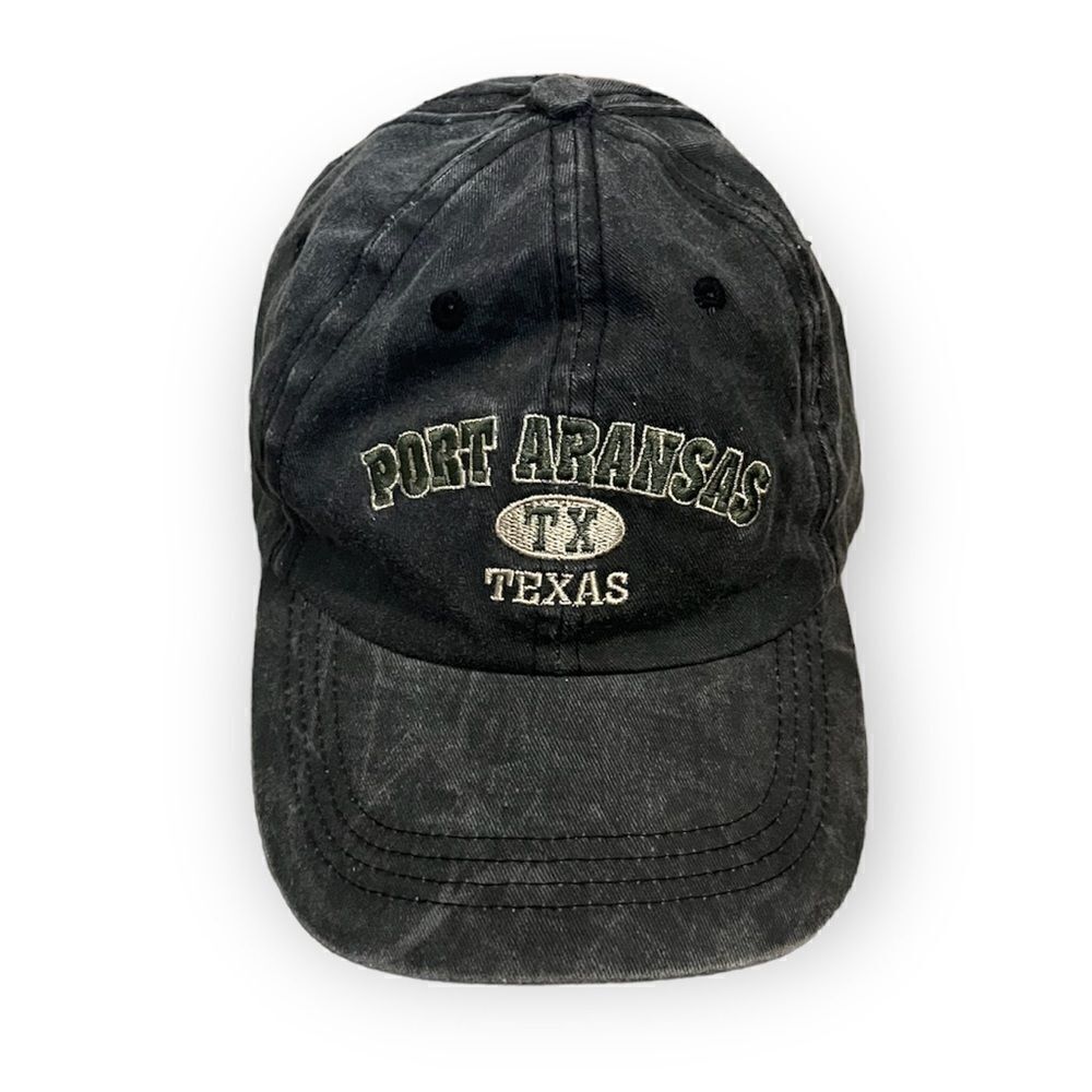 777 Lucky Port Aransas Texas Dark Grey Distressed Baseball Hat